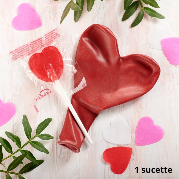 Sucette ballon coeur Saint Valentin