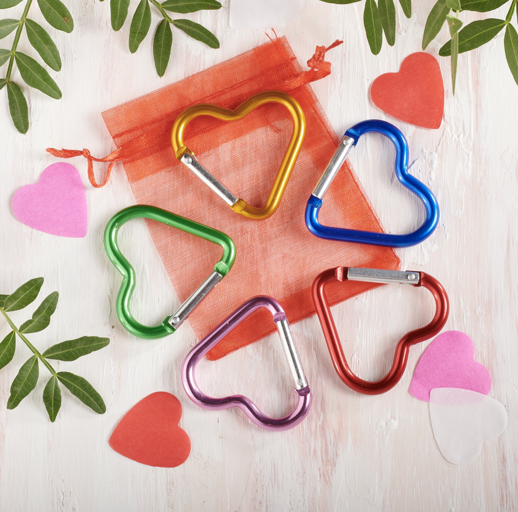 Mousqueton coeur Saint Valentin